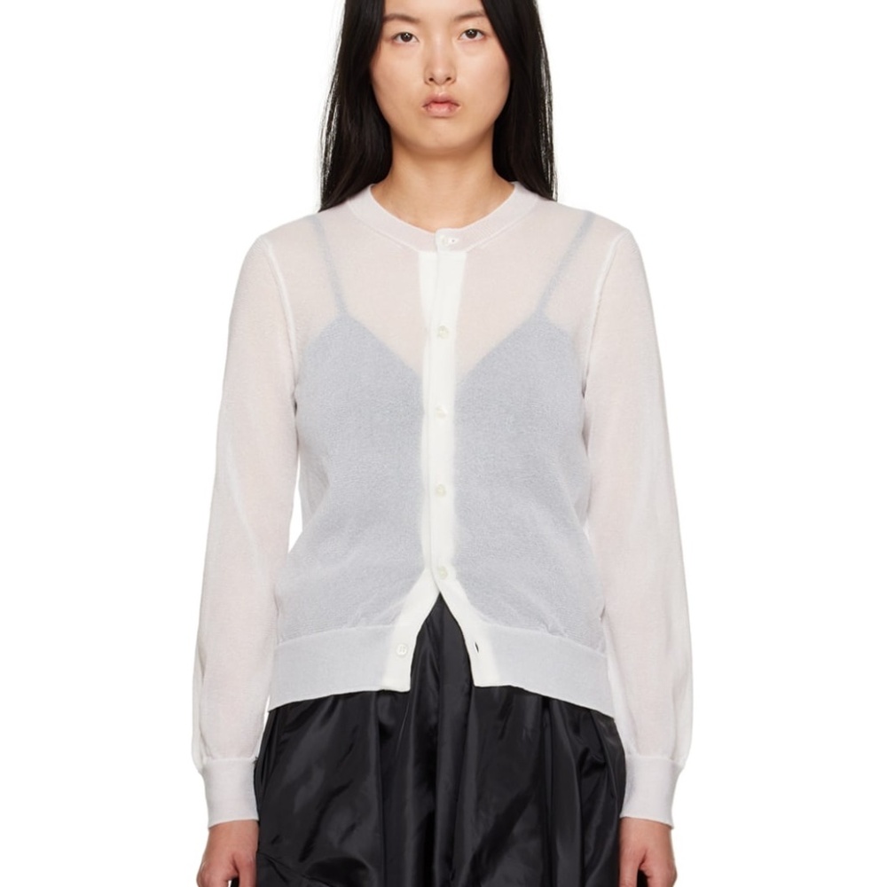 Off-White Semi-Sheer Cardigan